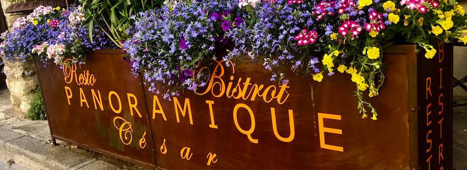 bac a fleurs de l'hotel restaurant cesar à bonnieux du restaurant César à bonnieux dans le Luberon