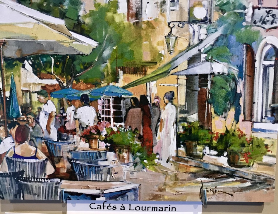 Peinture du village de Lourmarin dans le Luberon à côté de l'hôtel César à Bonnieux